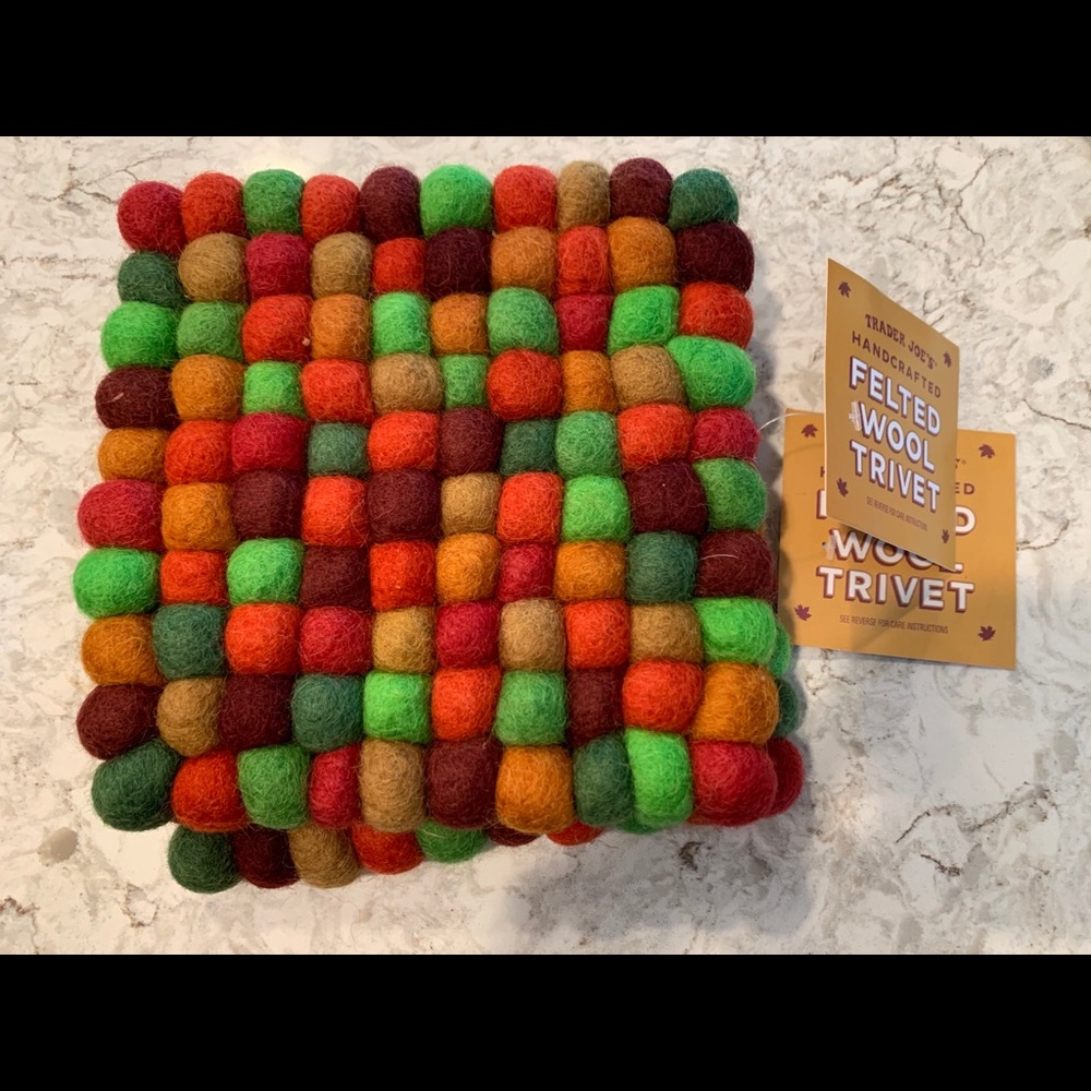 Trader Joe’s handcrafted wool trivet 2 pack